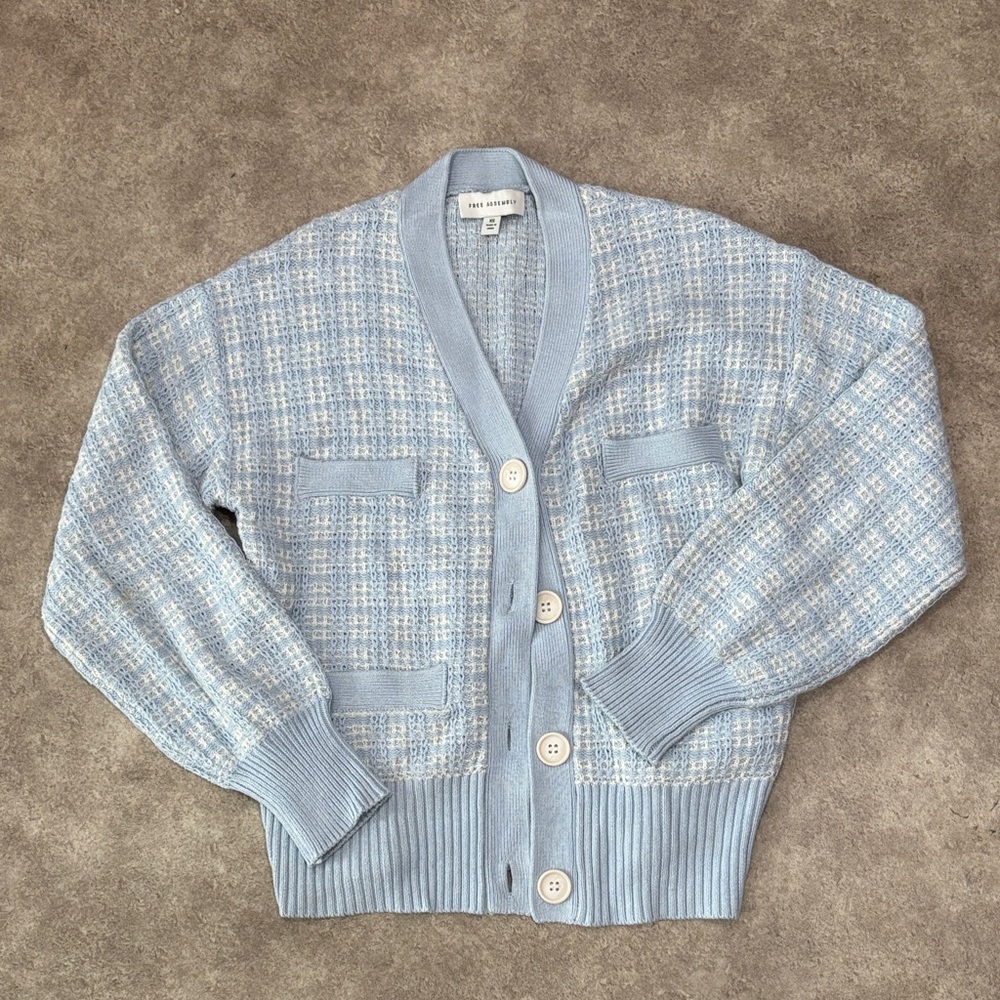 Blue Plaid Women's Sweater Free Assembly